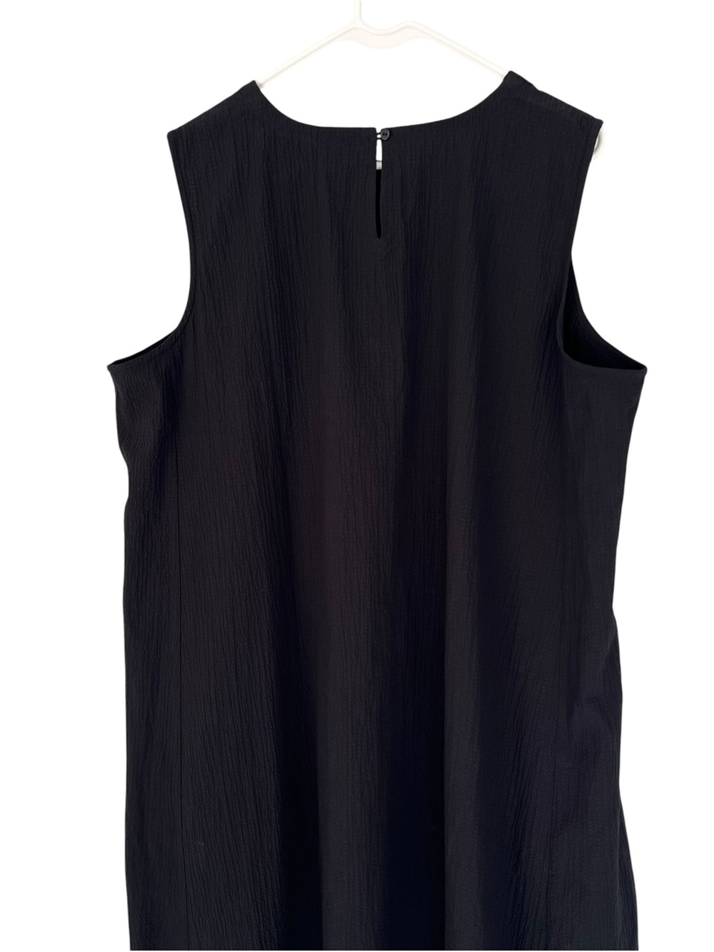 Eileen Fisher Organic Cotton Pucker Lantern Dress Black Size 2X Lagenlook - Picture 6 of 8
